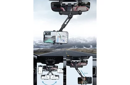 Suport pentru telefon pe oglinda retrovizoare