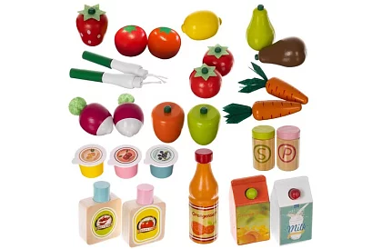 Stand de vânzare din lemn cu accesorii