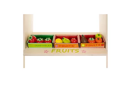 Stand de vânzare din lemn cu accesorii