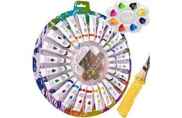 Set de vopsele acrilice – 24 x 12 ml + paletă