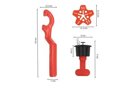 Sistem de nivelare pentru plăci - 100 de cleme + 50 de stele + 2 chei