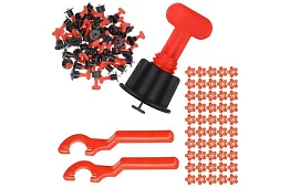 Sistem de nivelare pentru plăci - 100 de cleme + 50 de stele + 2 chei