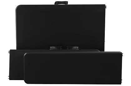 Masa de lucru pliabilă neagră 180 cm + 2 bănci