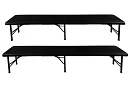 Masa de lucru pliabilă neagră 180 cm + 2 bănci