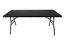 Masa de lucru pliabilă neagră 180 cm + 2 bănci