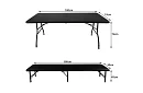 Masa de lucru pliabilă neagră 180 cm + 2 bănci