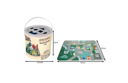 Blocuri de lemn oraș 100 bucăți cu suport și sortator de forme