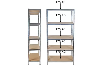 Raft de stocare – 5 rafturi – 220 × 100 × 45 cm