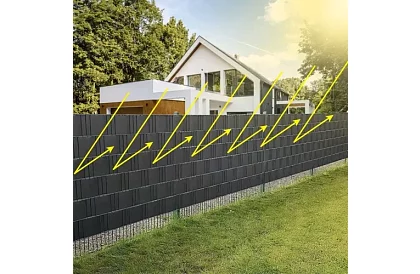 Bandă de umbrire pentru gard antracit - panou 700 g/m2 - 19 cm × 26 m