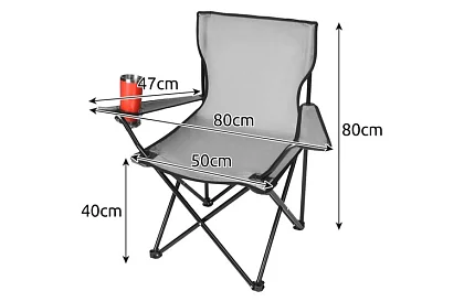 Scaun de pescuit pliabil – scaun de camping gri