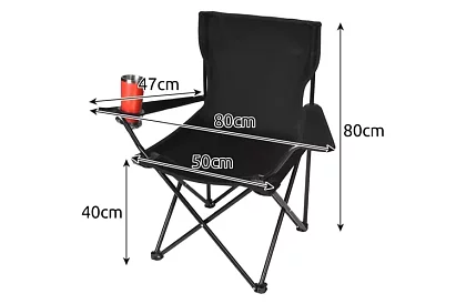 Scaun de pescuit pliabil – scaun de camping negru