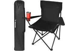 Scaun de pescuit pliabil – scaun de camping negru