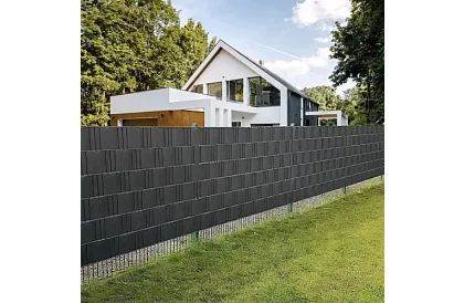 Bandă de umbrire pentru gard antracit – panou 450 g/m2 + cleme