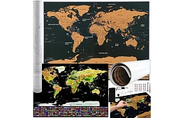 Harta de zgâriere cu steaguri – Scratch Map the World + accesorii