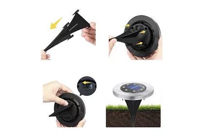 Iluminare solară pentru grădină Luminile Disk - 12 bucăți