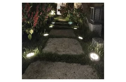 Iluminare solară pentru grădină Luminile Disk - 12 bucăți