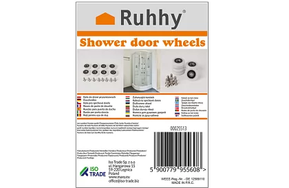 Roți pentru ușile glisante ale cabinelor de duș 23 x 6 mm – 8 buc.