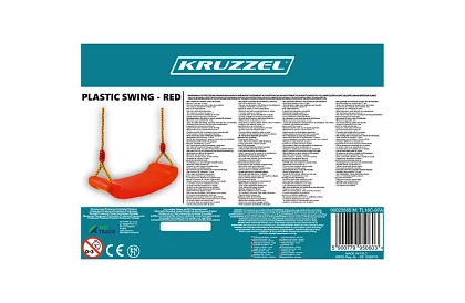 Leagăna pentru copii suspendată pe frânghii – din plastic - roșie