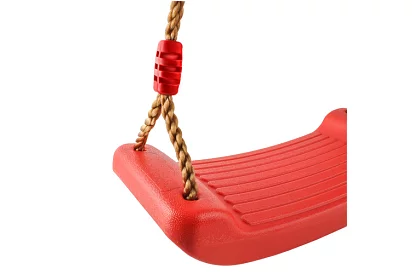 Leagăna pentru copii suspendată pe frânghii – din plastic - roșie