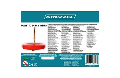 Leagă de copii suspendată pe frânghie – disc din plastic