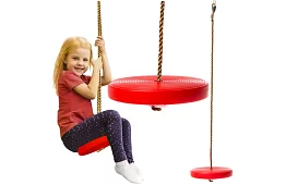 Leagă de copii suspendată pe frânghie – disc din plastic