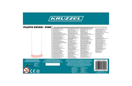 Leagăna pentru copii suspendată pe frânghii – din plastic – roz