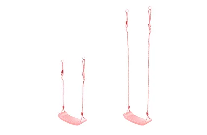 Leagăna pentru copii suspendată pe frânghii – din plastic – roz