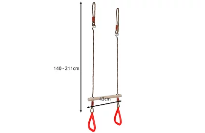 Leagăna pentru copii cu bară pe frânghii – 2în1