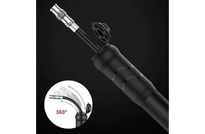 Pompa manuală din aluminiu pentru biciclete + suport