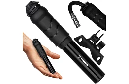 Pompa manuală din aluminiu pentru biciclete + suport