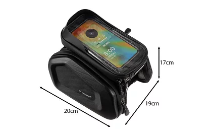 Geantă impermeabilă pentru bicicletă cu suport pentru telefon mobil