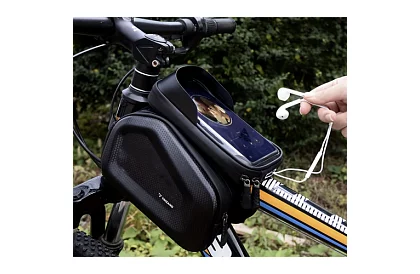 Geantă impermeabilă pentru bicicletă cu suport pentru telefon mobil