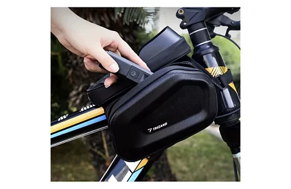 Geantă impermeabilă pentru bicicletă cu suport pentru telefon mobil