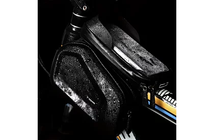 Geantă impermeabilă pentru bicicletă cu suport pentru telefon mobil