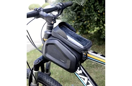 Geantă impermeabilă pentru bicicletă cu suport pentru telefon mobil