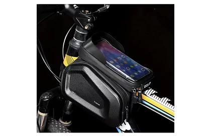 Geantă impermeabilă pentru bicicletă cu suport pentru telefon mobil