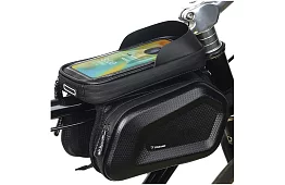 Geantă impermeabilă pentru bicicletă cu suport pentru telefon mobil