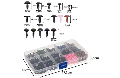 Ochi și nasuri pentru plușuri – set de 560 de bucăți + husă