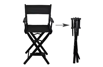 Scaun de cosmetică din lemn profesional - negru