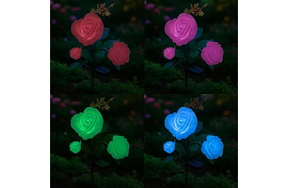 Lampa LED solară de grădină – trandafir