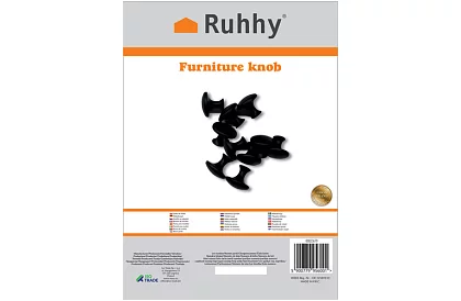 Uși de mobilier – butoane negre - 10 bucăți