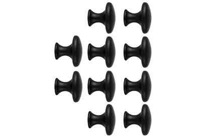 Uși de mobilier – butoane negre - 10 bucăți