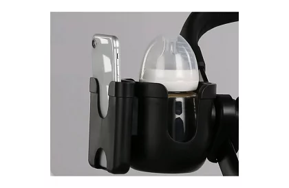 Suport pentru băuturi și telefon pe mânerul căruciorului