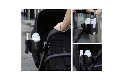 Suport pentru băuturi și telefon pe mânerul căruciorului