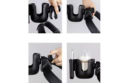 Suport pentru băuturi și telefon pe mânerul căruciorului