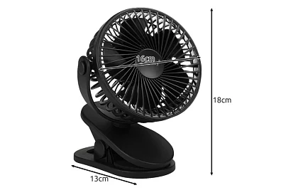 Ventilator wireless cu clemă – încărcare USB-C 1200 mAh