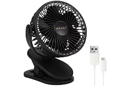 Ventilator wireless cu clemă – încărcare USB-C 1200 mAh