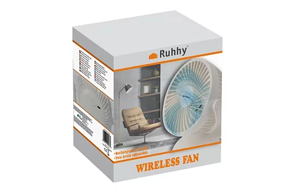 Ventilator wireless cu clemă - alb - încărcare USB-C 1200 mAh