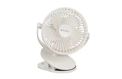 Ventilator wireless cu clemă - alb - încărcare USB-C 1200 mAh