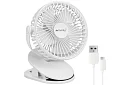 Ventilator wireless cu clemă - alb - încărcare USB-C 1200 mAh